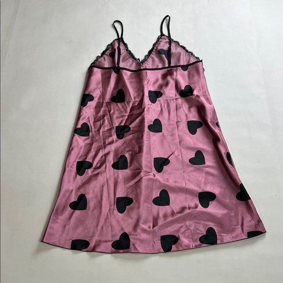 Pink and Black Heart Print Nightgown Size S - Picture 2 of 2